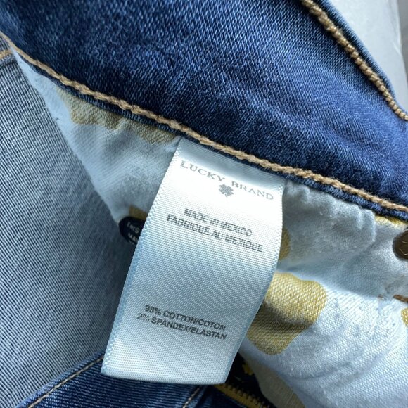 Lucky Brand Jeans Women's Size 12/31 Charlie Skinny Distressed Denim Blue - Picture 5 of 11